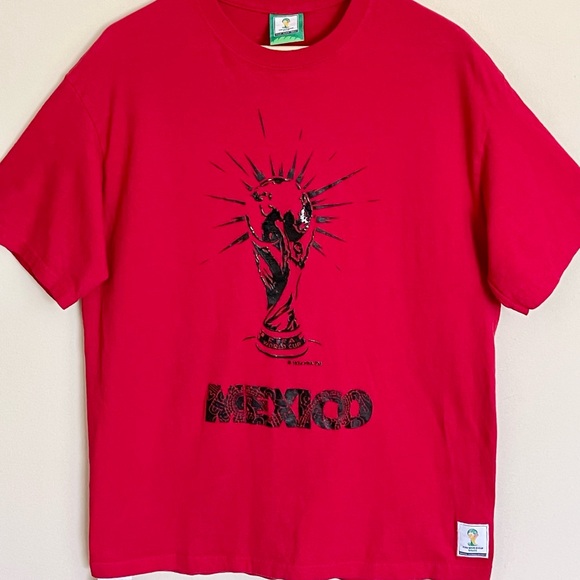FIFA World Cup Brazil 2019 Team Mexico Trophy Graphic Red T Shirt Adult Large - Picture 3 of 9